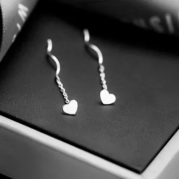925 Sterling Silver Tassel Heart Drop Earring for Women Girls Jewelry Brincos Female pendientes eh1454
925 Sterling Silver Tassel Heart Drop Earring for Women Girls Jewelry Brincos Female pendientes eh1454