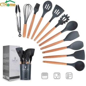 Silicone Cookware Set Kitchen Utensils Cooking Sets Kitchen Kit Accessories Gadgets Tools with Holder Box Nonstick Eco-Friendly
Silicone Cookware Set Kitchen Utensils Cooking Sets Kitchen Kit Accessories Gadgets Tools with Holder Box Nonstick Eco-Friendly