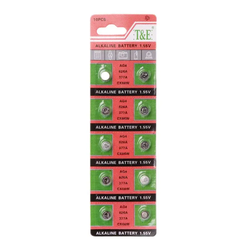 10PCS Watch Coin Battery AG4 377A 377 LR626 SR626SW SR66 LR66 Button Cell Batteries Toys Remote Camera
10PCS Watch Coin Battery AG4 377A 377 LR626 SR626SW SR66 LR66 Button Cell Batteries Toys Remote Camera