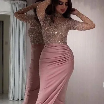 2020 Pink beading Arabic Dubai Evening Dress Long Sleeves High Split Mermaid Sequins Evening Gown LE4061
2020 Pink beading Arabic Dubai Evening Dress Long Sleeves High Split Mermaid Sequins Evening Gown LE4061