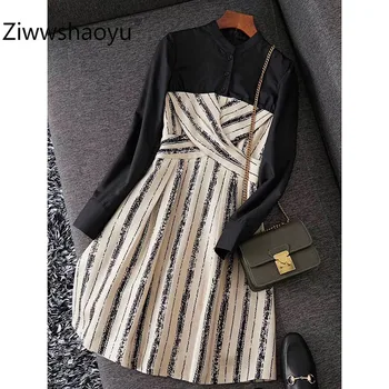 Ziwwshaoyu 2020 Spring Summer Fashion Black Long Sleeve Patchwork Ripple Print Flax High Quality Mini Dress Women's
Ziwwshaoyu 2020 Spring Summer Fashion Black Long Sleeve Patchwork Ripple Print Flax High Quality Mini Dress Women's
