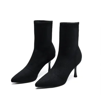 Thin High Heel Knitting Stretch Fabric Boots Sock Women Shoes Sexy Party Ankle Booties Female Winter Ladies Pointed Toe Shoes
Thin High Heel Knitting Stretch Fabric Boots Sock Women Shoes Sexy Party Ankle Booties Female Winter Ladies Pointed Toe Shoes