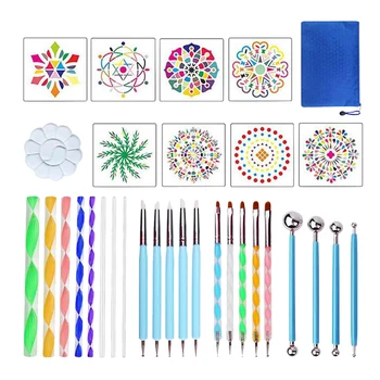 32pcs Mandala Dotting Tools Set Painting Stencils Rocks Template Set for Painting Rocks DIY Nail Art Craft Drawing Handwork
32pcs Mandala Dotting Tools Set Painting Stencils Rocks Template Set for Painting Rocks DIY Nail Art Craft Drawing Handwork