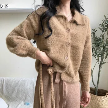 Women Autumn Winter Mink Cashmere Sweater Coat Single Breasted Knitted Cardigan Pull Femme Vintage Sueter Mujer Truien Dames
Women Autumn Winter Mink Cashmere Sweater Coat Single Breasted Knitted Cardigan Pull Femme Vintage Sueter Mujer Truien Dames