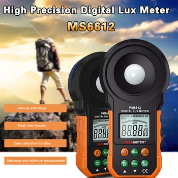 PEAKMETER PM6612 PM6612L Digital Lux Meter LCD Display Handheld Illuminometer Luminometer Photometer Luxmeter
PEAKMETER PM6612 PM6612L Digital Lux Meter LCD Display Handheld Illuminometer Luminometer Photometer Luxmeter