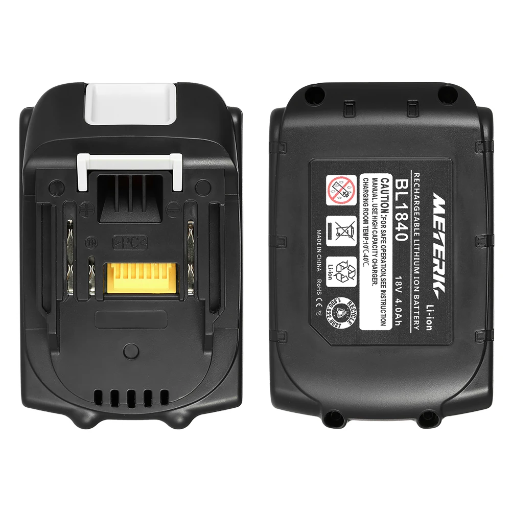 Hot Meterk Replacement 4.0/5.0Ah Power Tools Battery BL1840/BL1850 18V High Capacity Recharcheable Lithium Battery Pack for MAKI
Hot Meterk Replacement 4.0/5.0Ah Power Tools Battery BL1840/BL1850 18V High Capacity Recharcheable Lithium Battery Pack for MAKI