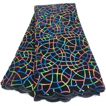 High Quality Lace Fabric with Colorful Sequins Embroidery Red Velvet Fabrics African Tulle Lace Material for party dress F4-2506
High Quality Lace Fabric with Colorful Sequins Embroidery Red Velvet Fabrics African Tulle Lace Material for party dress F4-2506