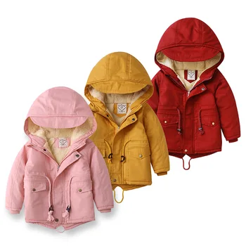 Classic dovetail hooded cotton-padded jacket with velvet and padded winter children's wear
Classic dovetail hooded cotton-padded jacket with velvet and padded winter children's wear