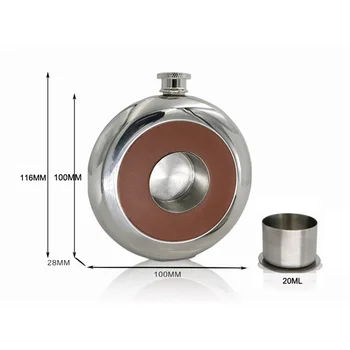 New Round Stainless Steel Pocket Flask With Build-In Shot Glass 5Oz Hip Flask Mirror Polished Mini Alcohol Bottles Black
New Round Stainless Steel Pocket Flask With Build-In Shot Glass 5Oz Hip Flask Mirror Polished Mini Alcohol Bottles Black
