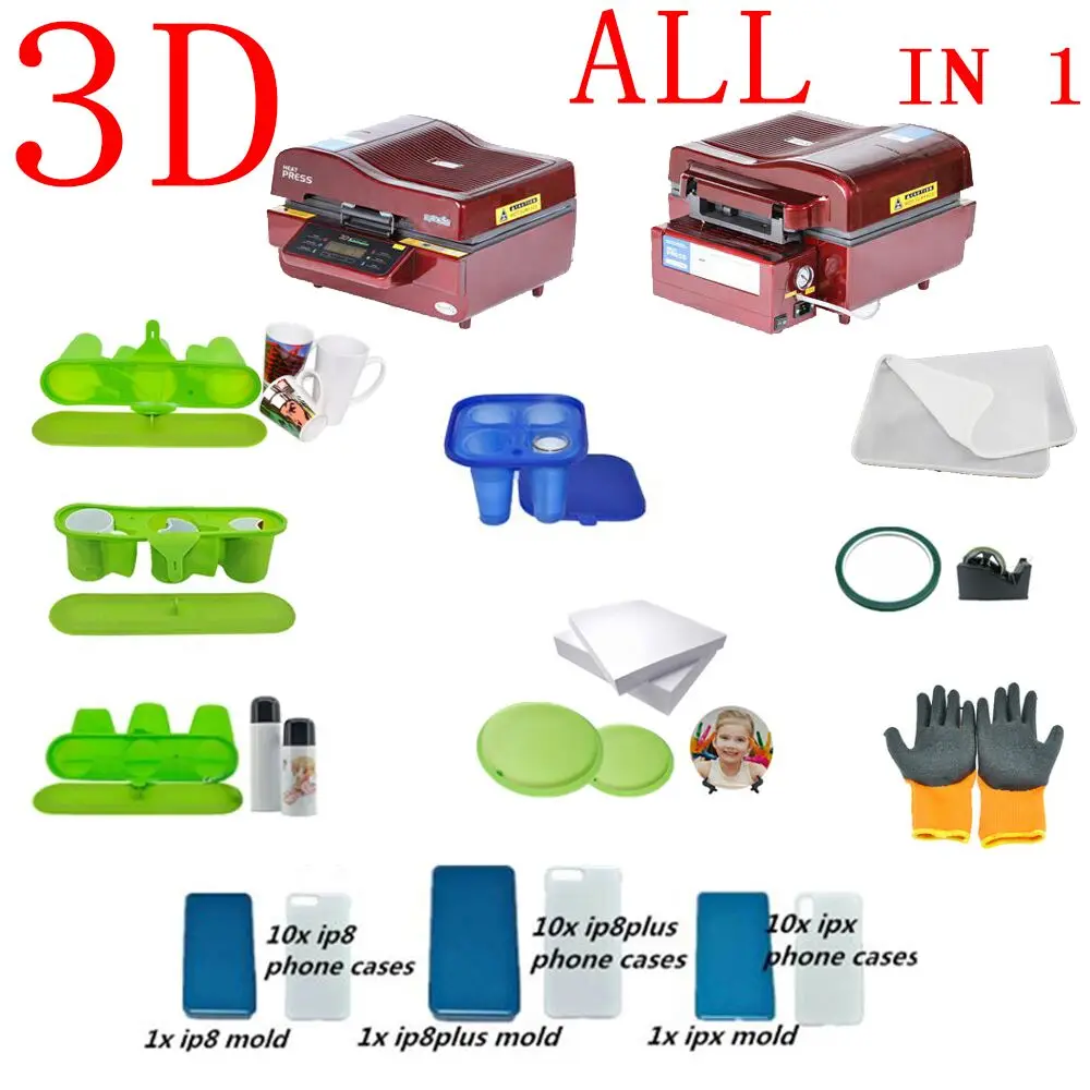 ALL IN ONE ST-3042 3D Vacuum Heat Press Machine 3D Sublimation Printer For Phone Cases/ Mugs /Plates/ Glasses/Rock
ALL IN ONE ST-3042 3D Vacuum Heat Press Machine 3D Sublimation Printer For Phone Cases/ Mugs /Plates/ Glasses/Rock