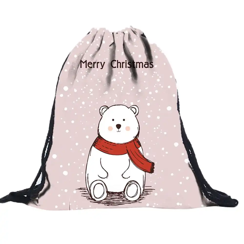 unisex 3d digital printing draw pocket backpack drawstring bag