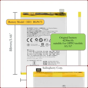 Battery suitable for OPPO mobile A5 / A7 with battery model BLP673
Battery suitable for OPPO mobile A5 / A7 with battery model BLP673