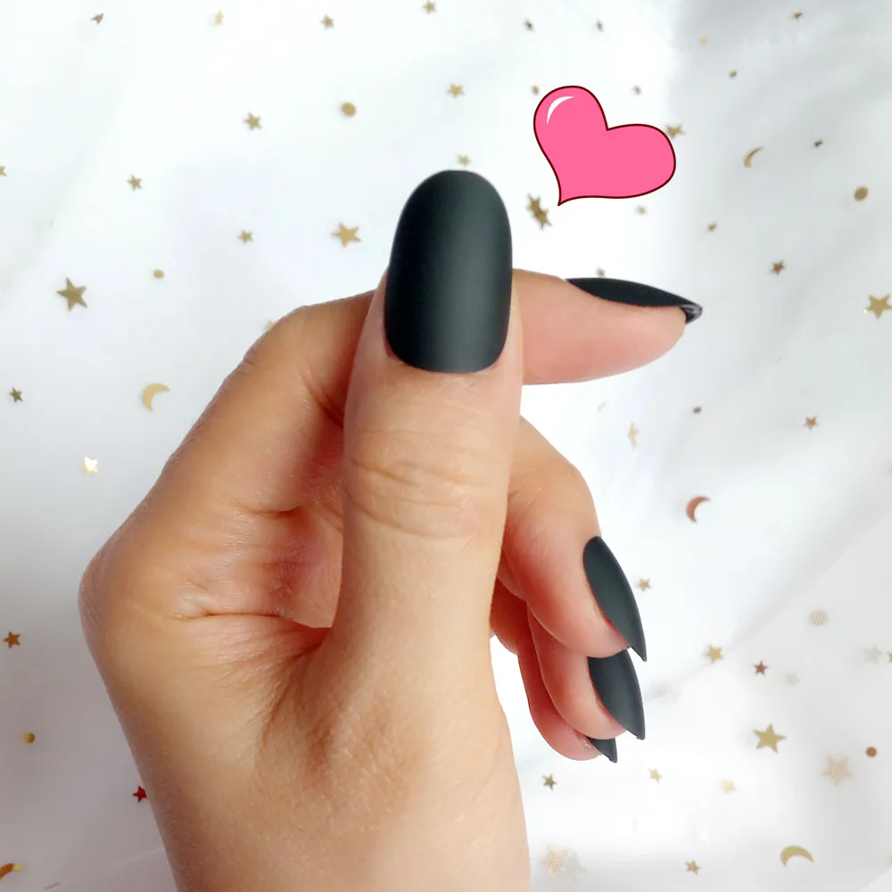 24 Pcs Matte Black Artificial Fake Nails Short False Nails With Design Full Cover Manicure Tips For Lady Finger BY
24 Pcs Matte Black Artificial Fake Nails Short False Nails With Design Full Cover Manicure Tips For Lady Finger BY