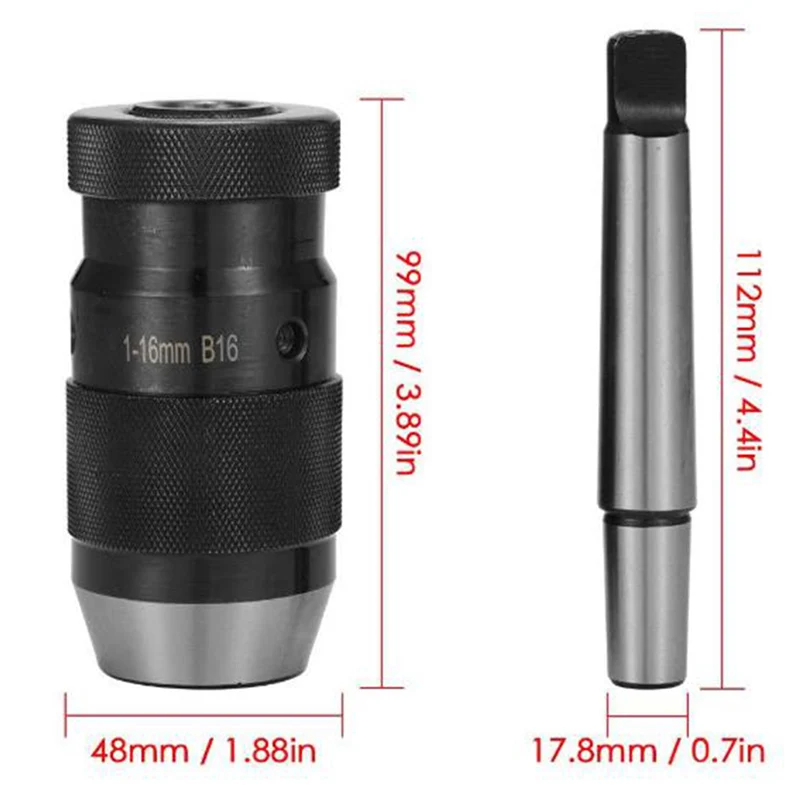 B18 1-16mm Keyless Drill Chuck + MT2-B16 Arbor Thread For Lathe Drilling MK2 Set 90 * 48 * 48mm Lathe Accessories
B18 1-16mm Keyless Drill Chuck + MT2-B16 Arbor Thread For Lathe Drilling MK2 Set 90 * 48 * 48mm Lathe Accessories