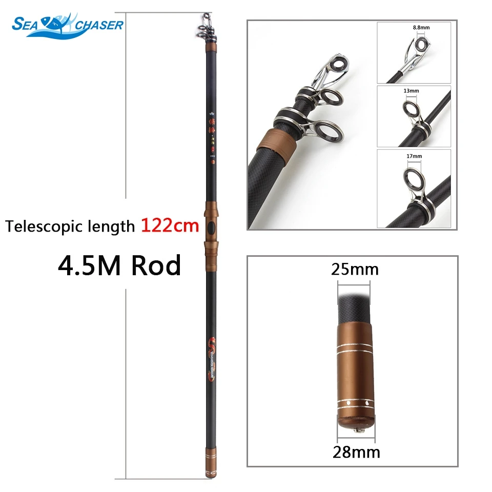 3.9M 4.5M Long shot carp telescopic fishing rod High Carbon Extra heavy rod Oversized Guide system sea fishing Fishing Tackle
3.9M 4.5M Long shot carp telescopic fishing rod High Carbon Extra heavy rod Oversized Guide system sea fishing Fishing Tackle