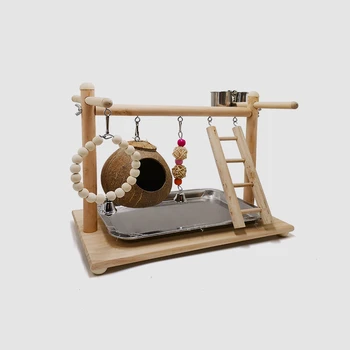 Parrot Playstand With Coconut Shell Solid Wooden Parrot Stand Game Field Interactive Training Frame Bird Shelf Standing Stick F6
Parrot Playstand With Coconut Shell Solid Wooden Parrot Stand Game Field Interactive Training Frame Bird Shelf Standing Stick F6