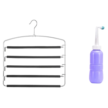 1Pcs 5 Layers Metal Hangers Non-Slip Foam Pants Hangers & 1Pcs 480Ml Portable Bidet Sprayer Bottle Spray Washing
1Pcs 5 Layers Metal Hangers Non-Slip Foam Pants Hangers & 1Pcs 480Ml Portable Bidet Sprayer Bottle Spray Washing