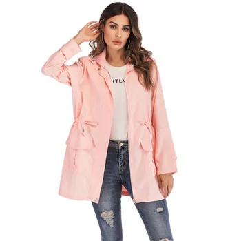 Women Trench Long Coat Windbreaker Korean Cotton Casual Turn-down Collar Zippers Green Slim Female Office Lady Waterfall Coat 
Women Trench Long Coat Windbreaker Korean Cotton Casual Turn-down Collar Zippers Green Slim Female Office Lady Waterfall Coat