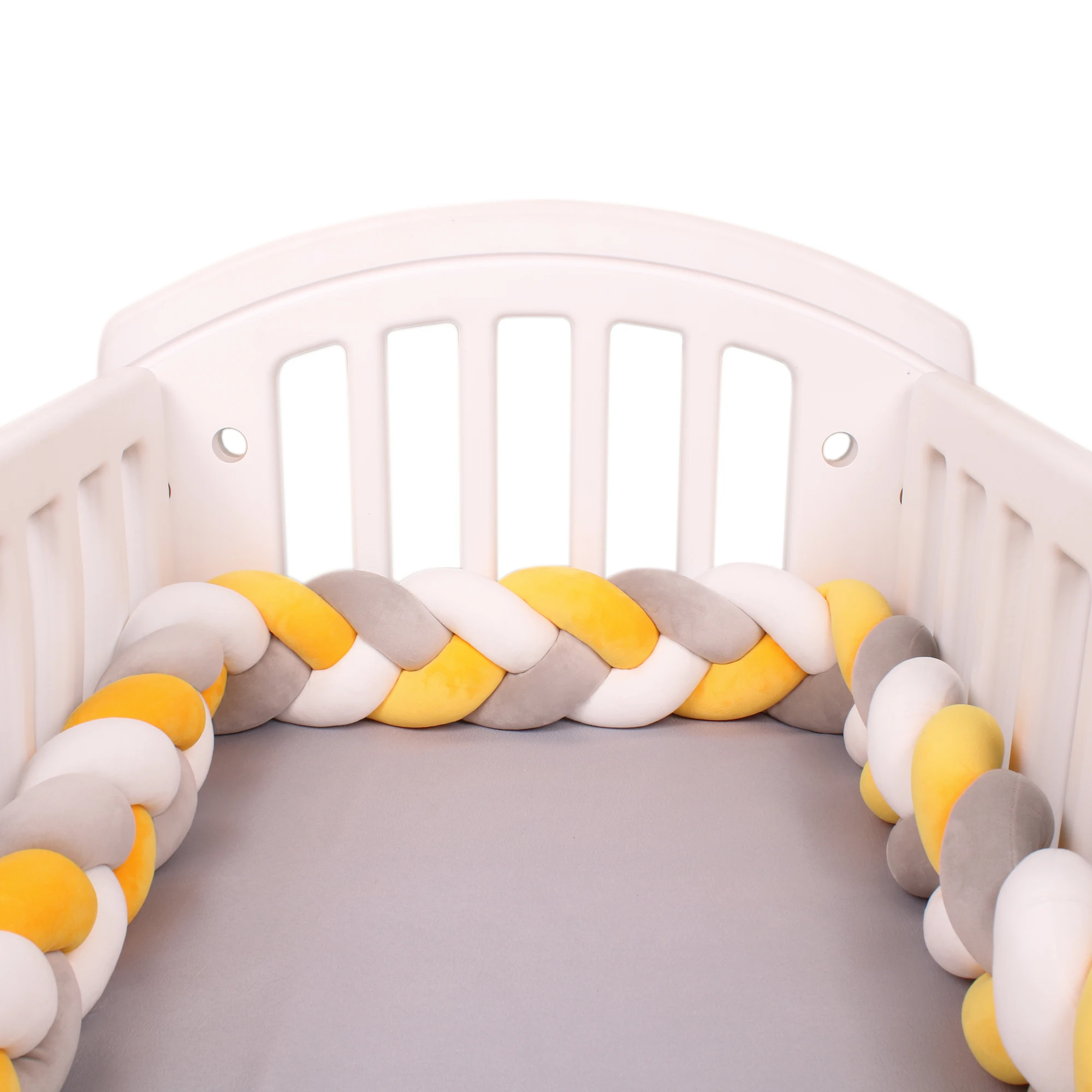 

2M Baby Bumper Bed Braid Knot Pillow Cushion Bumper for Infant Bebe Crib Protector Cot Bumper Room Decor