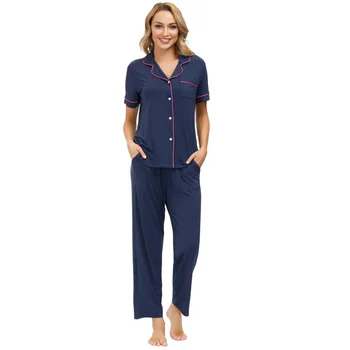 Zexxxy Women Pajamas Sleepwear Short Sleeve Lapel Tops+Full Length Pants Short-sleeved Lapel Top + Trousers Pajama Set
Zexxxy Women Pajamas Sleepwear Short Sleeve Lapel Tops+Full Length Pants Short-sleeved Lapel Top + Trousers Pajama Set
