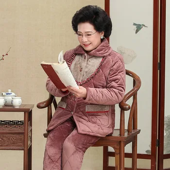 Retro Sweet Turn-down Collar Women 2PCS Keep Warm 2PCS Pajamas Sets Underwear Nightwear Sleepwear Winter Lounge Plus Size M-3XL 
Retro Sweet Turn-down Collar Women 2PCS Keep Warm 2PCS Pajamas Sets Underwear Nightwear Sleepwear Winter Lounge Plus Size M-3XL