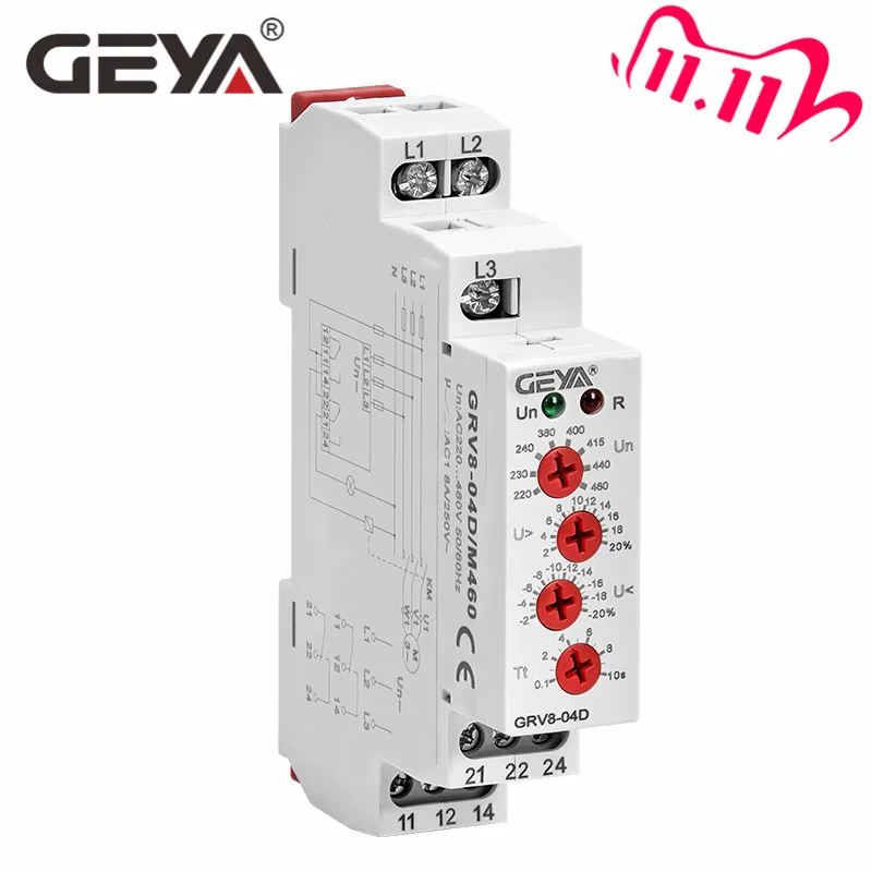 Free Shipping GEYA GRV8-04D 3 Phase Voltage Regulator Phase Sequence Phase Failure Over Voltage Undervoltage Protection Relay
Free Shipping GEYA GRV8-04D 3 Phase Voltage Regulator Phase Sequence Phase Failure Over Voltage Undervoltage Protection Relay