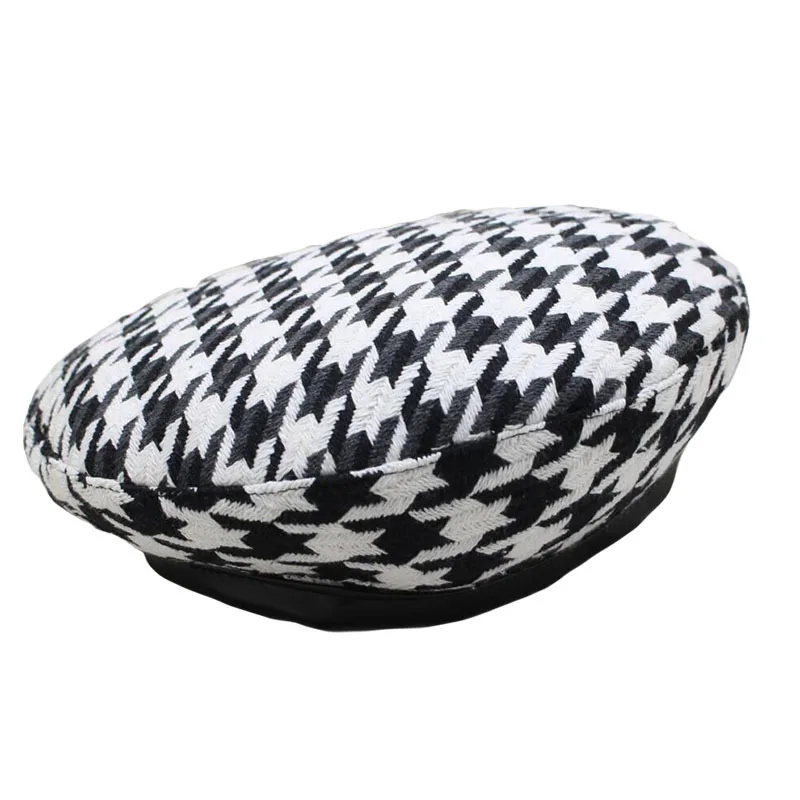 New autumn winter Plaid Beret Hats For Women French Beret Fashion Female Houndstooth Beret Black Beret With Adjustable Rope
New autumn winter Plaid Beret Hats For Women French Beret Fashion Female Houndstooth Beret Black Beret With Adjustable Rope