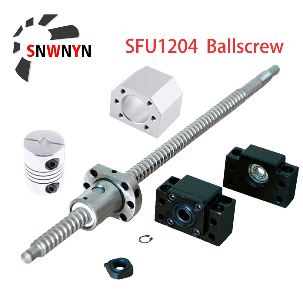 

SFU1204 Set: RM1204 Rolled Ball Screw C7 With End Machined+1204 Ball Nut + Nut Housing+BK/BF10 End Support+Coupler For CNC Parts