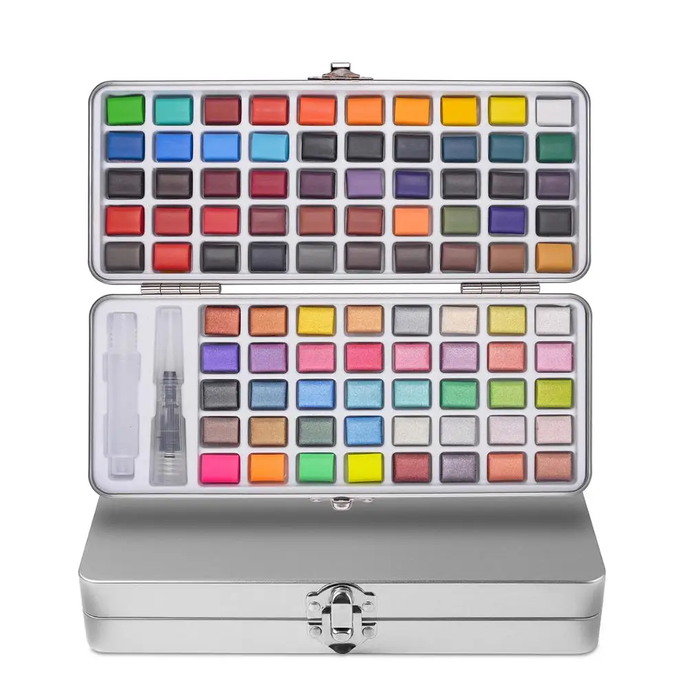 50/90 Colors Solid Watercolor Paint Set Contains Brushes in a Portable Metal Box for Beginner Drawing Painting Art Supplies
50/90 Colors Solid Watercolor Paint Set Contains Brushes in a Portable Metal Box for Beginner Drawing Painting Art Supplies