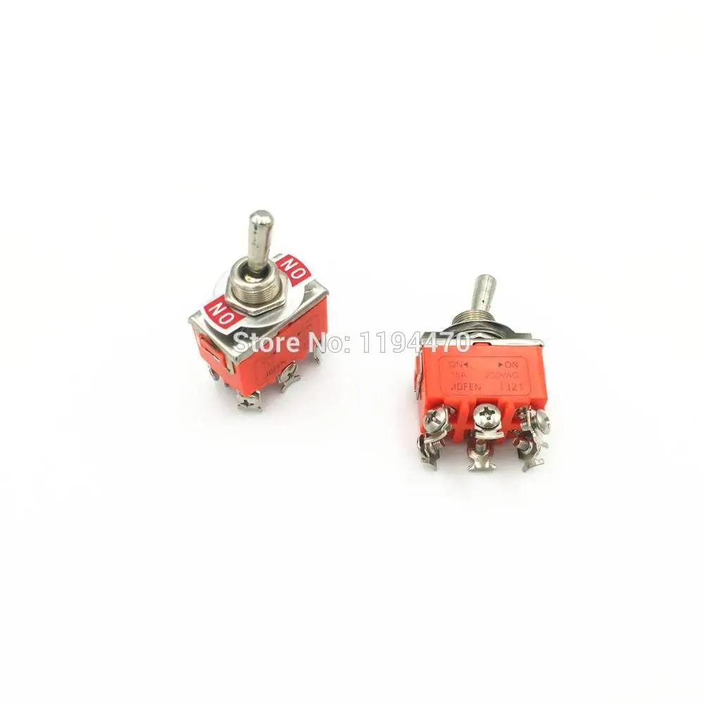 2pcs Latching Toggle Switch 1321 6-Pins 2 Position ON-ON DPDT Maintained 15A 250VAC with Waterproof Cap 12mm Mounting Hole | Обустройство