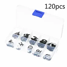 120PCS 304 stainless steel E clip washer classification kit shaft fastener M1.5~M10 circlip fixing ring black 
120PCS 304 stainless steel E clip washer classification kit shaft fastener M1.5~M10 circlip fixing ring black