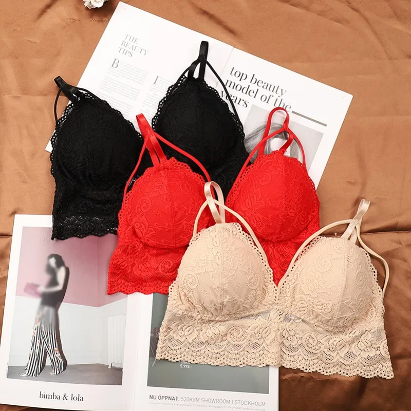 Bra Wire Free Bras For Women Thin Cotton Lace Black White Red Thin Straps None Closure BH Sexy Bras For Women BH
Bra Wire Free Bras For Women Thin Cotton Lace Black White Red Thin Straps None Closure BH Sexy Bras For Women BH