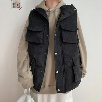 Winter New Corduroy Jacket Vest Men Warm Fashion Thick Solid Color Casual Stand Collar Jacket Street Multi-pocket Tooling Vest
Winter New Corduroy Jacket Vest Men Warm Fashion Thick Solid Color Casual Stand Collar Jacket Street Multi-pocket Tooling Vest