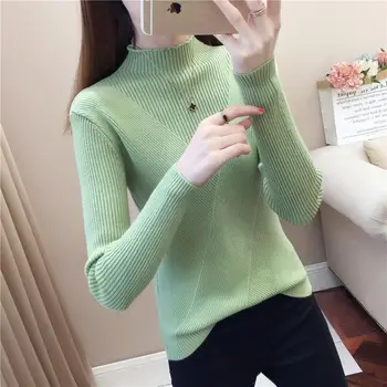 vangull Casual solid Half turtleneck women sweater long sleeve slim pale green Sweater Pullovers Lady warm fall winter sweater
vangull Casual solid Half turtleneck women sweater long sleeve slim pale green Sweater Pullovers Lady warm fall winter sweater