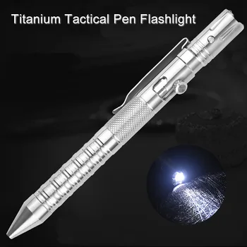 Multi Function Titanium Tactical Pen Flashlight Strobe Self Defense Emergency Window Hammer Outdoor Survival EDC Tool Gift
Multi Function Titanium Tactical Pen Flashlight Strobe Self Defense Emergency Window Hammer Outdoor Survival EDC Tool Gift