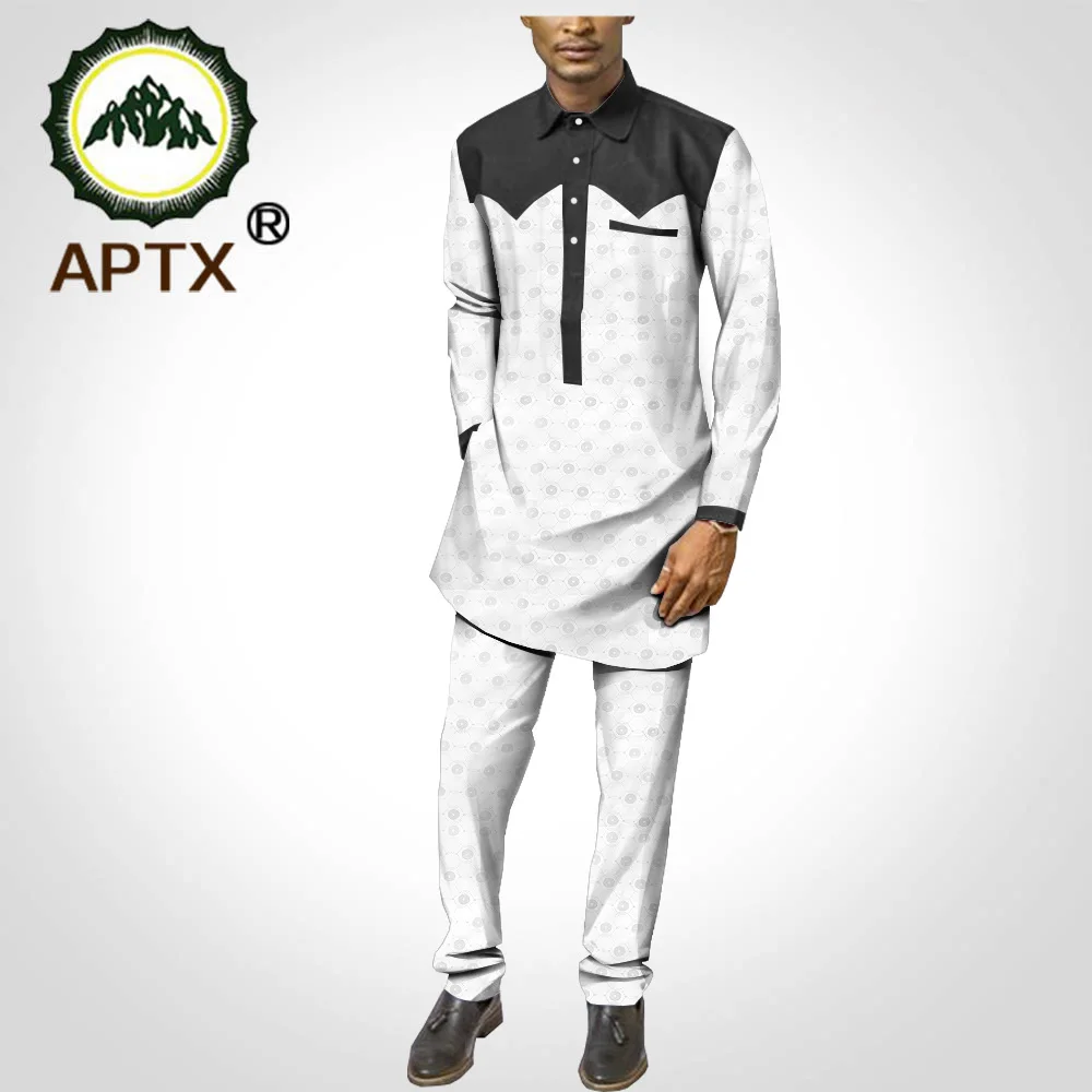 APTX jacquard fabric cotton suit for men full sleeves parquet top+ slim pants men's casual suit T201703
APTX jacquard fabric cotton suit for men full sleeves parquet top+ slim pants men's casual suit T201703