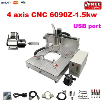Best high speed 1500W 4 axis CNC 6090 router 3D cnc cutting milling machine for wooden stone metal with USB port
Best high speed 1500W 4 axis CNC 6090 router 3D cnc cutting milling machine for wooden stone metal with USB port