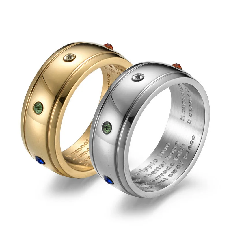 2019 New Encouragement Ring Titanium Steel Rainbow Inspiring Motto Letter Punk Rings for Women Men Energy Jewelry
2019 New Encouragement Ring Titanium Steel Rainbow Inspiring Motto Letter Punk Rings for Women Men Energy Jewelry