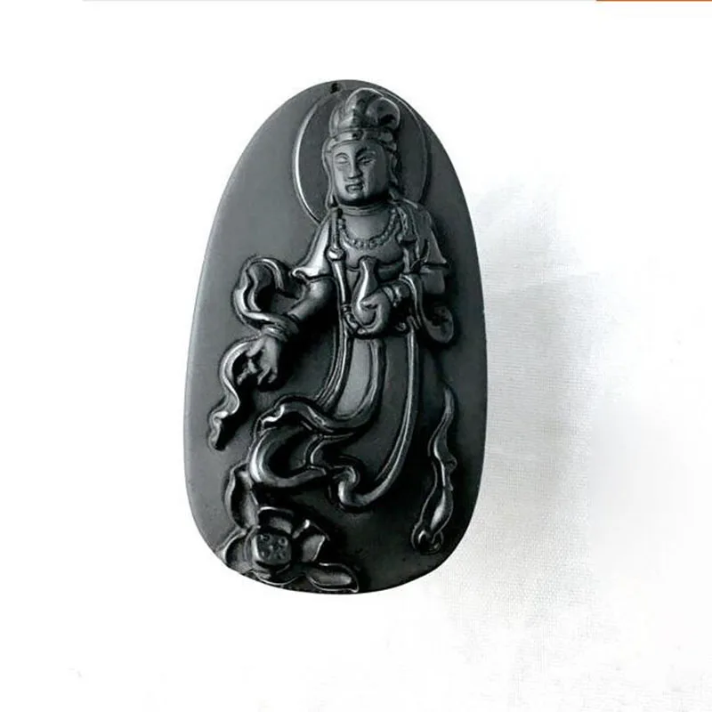 

natural high-quality Black Obsidian Guanyin Bodhisattva pendant pendant fashion boutique jewelry men and women money