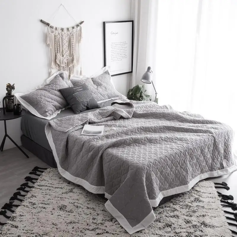 Bedspread Queen size Bed spread set 100%Cotton Quilted Solid color Gray White Bed set Bed Cover Suitable for Adults cubrecama36
Bedspread Queen size Bed spread set 100%Cotton Quilted Solid color Gray White Bed set Bed Cover Suitable for Adults cubrecama36