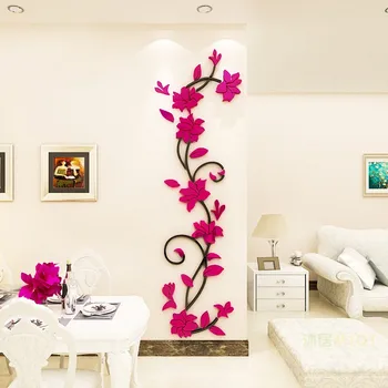 Quality Acrylic Wall Decals Flowers Vine Decor Wall Sticker For Living Room Bedroom Porch Wallpaper Art Painting Romantic Style 
Quality Acrylic Wall Decals Flowers Vine Decor Wall Sticker For Living Room Bedroom Porch Wallpaper Art Painting Romantic Style
