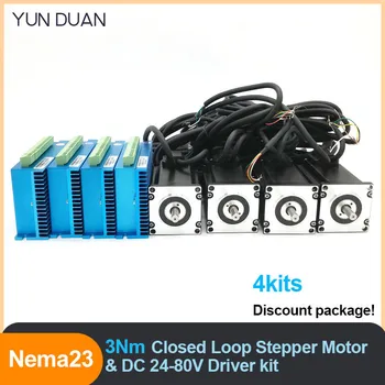 4kits DC 3Nm Nema23 Hybird Closed Loop Stepper Motor 57MM 1000rpm 1.8 Degree DSP 24-80VDC Driver kit Easy Step Servo
4kits DC 3Nm Nema23 Hybird Closed Loop Stepper Motor 57MM 1000rpm 1.8 Degree DSP 24-80VDC Driver kit Easy Step Servo