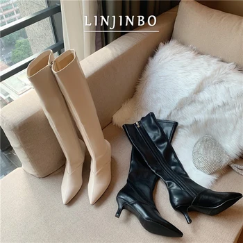 Pointed Toe Women high Boots Black Sexy Kitten Heel Knee High Boots Women Concise Fashion All-match Women Shoes 2020 New Autumn
Pointed Toe Women high Boots Black Sexy Kitten Heel Knee High Boots Women Concise Fashion All-match Women Shoes 2020 New Autumn