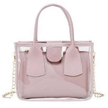 Portable Shoulder Handbags Women Classic Creative Delicate Design Chic Transparent PVC Clutch Jelly Tote Composite Set
Portable Shoulder Handbags Women Classic Creative Delicate Design Chic Transparent PVC Clutch Jelly Tote Composite Set
