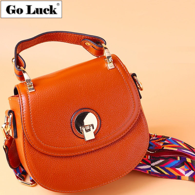 Saddle Women Cosmetic Handbag Genuine Leather Crossbody Bag Women Shoulder Bags Rainbow Band Lock Buckle 
Saddle Women Cosmetic Handbag Genuine Leather Crossbody Bag Women Shoulder Bags Rainbow Band Lock Buckle