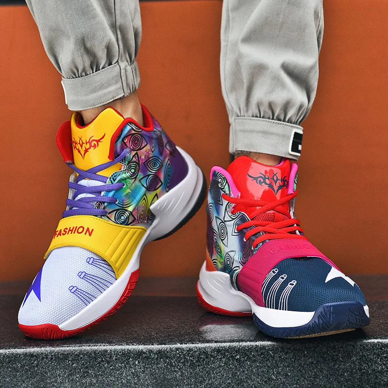 Fashion Mesh Trainers Basketball Shoes High Top Men's Basketball Shoes Colorful Ptinted Designer Shoes Men Zapatillas Baloncesto 
Fashion Mesh Trainers Basketball Shoes High Top Men's Basketball Shoes Colorful Ptinted Designer Shoes Men Zapatillas Baloncesto