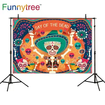Funnytree photography studio Day of the dead banner bone Colorful hat background decoration party photocall photophone photocall
Funnytree photography studio Day of the dead banner bone Colorful hat background decoration party photocall photophone photocall