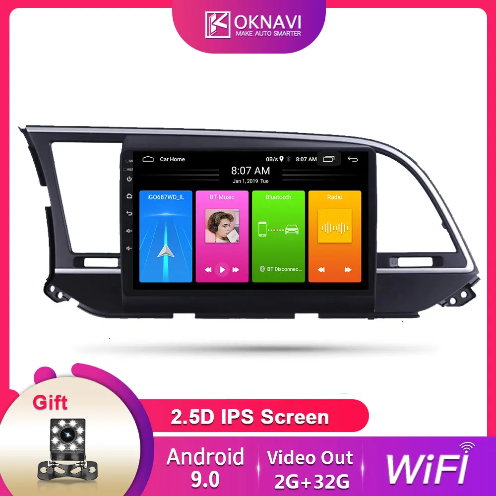 OKNAVI 2 Din Android 9.0 Car Player GPS Navigation Multimedia For Hyundai Elantra 2015-2019 Radio Stereo Bluetooth WIFI No DVD
OKNAVI 2 Din Android 9.0 Car Player GPS Navigation Multimedia For Hyundai Elantra 2015-2019 Radio Stereo Bluetooth WIFI No DVD