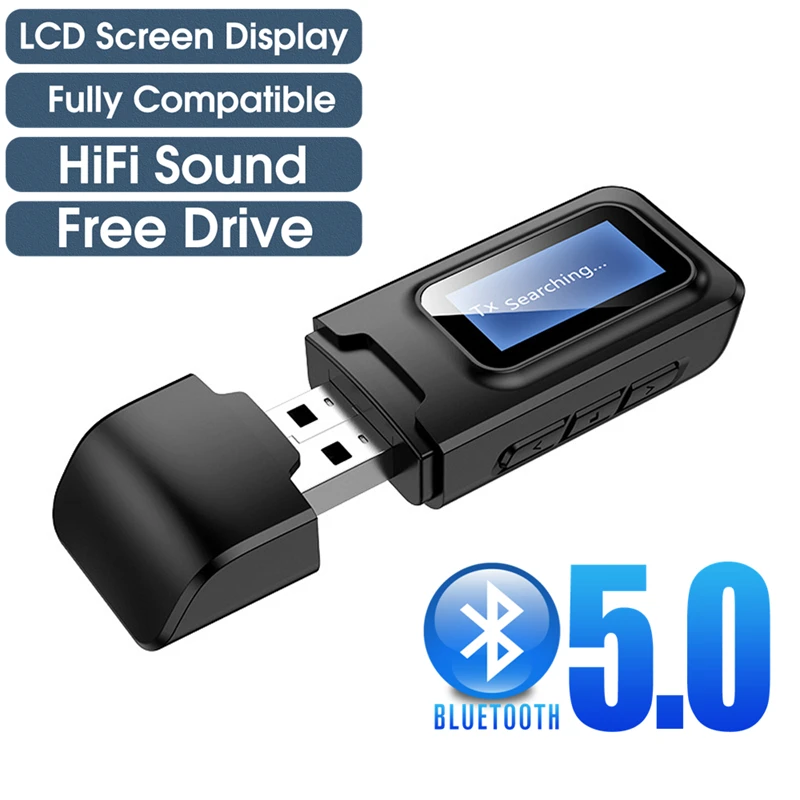 USB Bluetooth приемник передатчик аудио 5 0 адаптер для автомобиля ПК ТВ HD HiFi