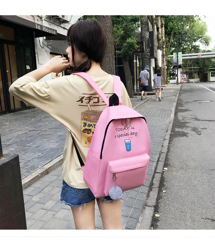 4set Backpack Fashion Women Backpack Canvas Shoulder Bags Printing Girl School bag Mochilas Female Children Student Backpack 13 H827fcd88a89c4a5ca6a20d528eeb13f70